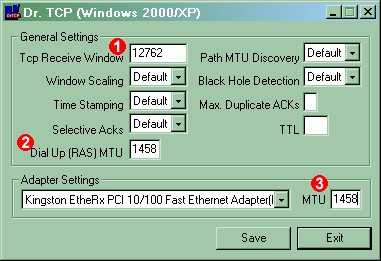 DrTCP BT suggested settings